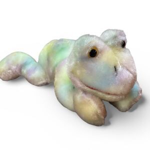 Vtg RARE Russ Berrie Warts the Frog Tie Dye Bean Bag Plush Stuffed Animal 10”